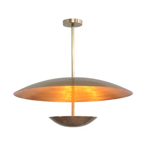 3 Light Elegant Indirect Ceiling Flushmount light Pendant Mid Century Modern Raw Brass Sputnik chandelier light Fixture.