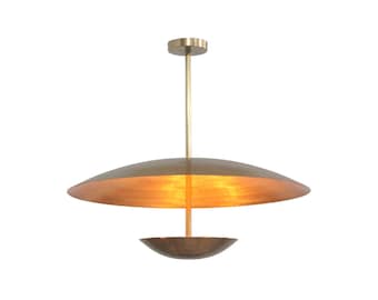 3 Light Elegant Indirect Ceiling Flushmount light Pendant Mid Century Modern Raw Brass Sputnik chandelier light Fixture.