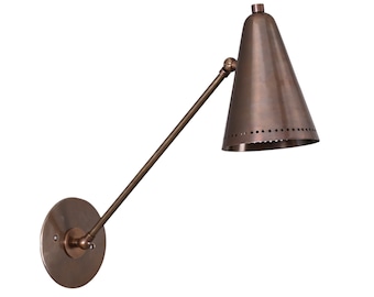 A pair of 2x 1 light Short Wall Mid Century Modern Raw Brass Sputnik chandelier light Fixture