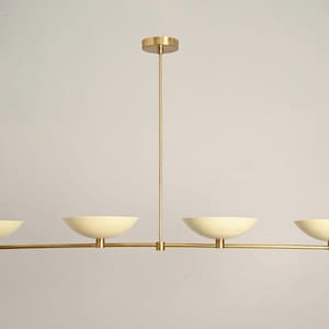 4 Light Dining Style Raw Brass Chandelier Light Fixture