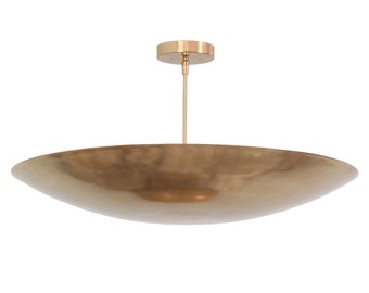 6 Light Elegant Ceiling Flushmount light Pendant Mid Century Modern Raw Brass Sputnik chandelier light Fixture.