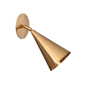 1 Light Cone Handmade Vintage Wall Mid Century Modern Raw Brass Sputnik chandelier light Fixture
