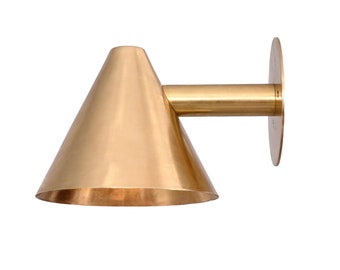 1 Lichtkegel handgemachte Vintage Wand Mid Century Modern Rohmessing Sputnik Kronleuchter Leuchte