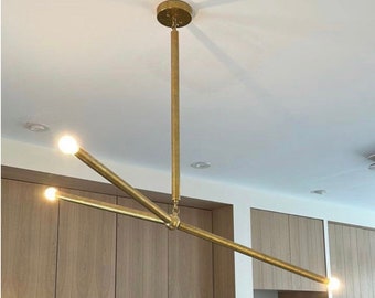 3 Licht Mini Moderne Gebürstet Messing Sputnik Kronleuchter Leuchte