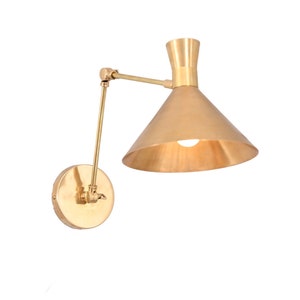 1 Light Cone  Handmade Vintage Wall Mid Century Modern Raw Brass Sputnik chandelier light Fixture