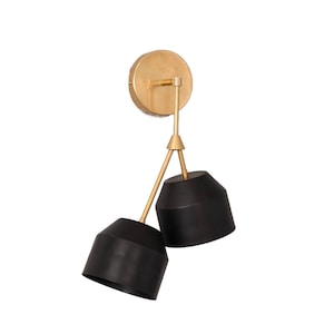 2 Light Handmade Vintage Wall Mid Century Modern Raw Brass Sputnik chandelier light Fixture