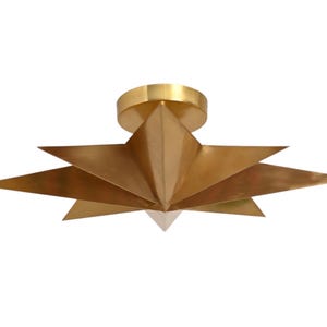 4 Light Star Raw Brass Chandelier Light Fixture