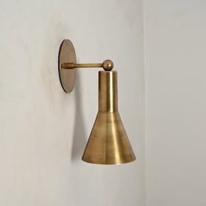 1 Light Cone Handmade Vintage Wall Mid Century Modern Raw Brass Sputnik chandelier light Fixture