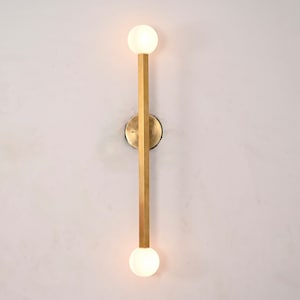 2 Light Wall Mid Century Brass Sputnik chandelier light Fixture