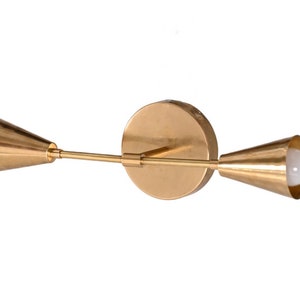 2 Light Vanity Handmade Vintage Wall Mid Century Modern Raw Brass Sputnik chandelier light Fixture