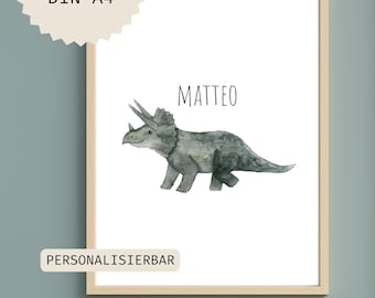 Poster personalisiert Poster personalisierbar Dino Poster Kinderzimmer | Poster Dinosaurier A4 Kinderposter Poster Kinderzimmer Poster Baby