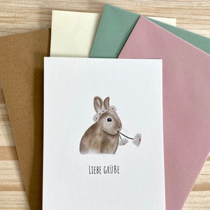 Postkarte Frohe Ostern Osterkarte Postkarte mit Hase Osterhase Ostergrüße Karte für Ostern Ostern Mitbringsel Liebe Grüße Kraftpapier (braun)