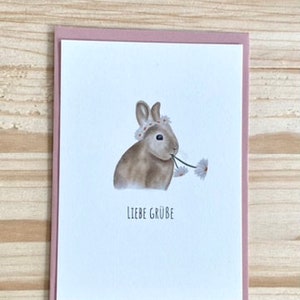 Postkarte Frohe Ostern Osterkarte Postkarte mit Hase Osterhase Ostergrüße Karte für Ostern Ostern Mitbringsel Liebe Grüße Bild 10