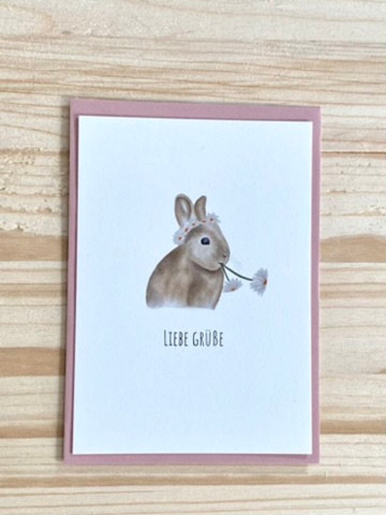 Postkarte Frohe Ostern Osterkarte Postkarte mit Hase Osterhase Ostergrüße Karte für Ostern Ostern Mitbringsel Liebe Grüße Bild 10