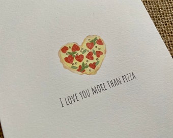 I love you more than Pizza Postkarte | Pizza Geschenk | Pizza Karte | Pizza is life | Pizza is my love language | Pizza Valentines