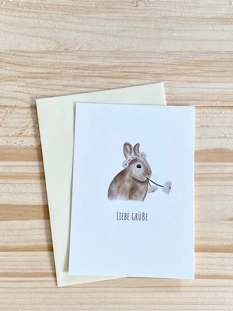 Postkarte Frohe Ostern Osterkarte Postkarte mit Hase Osterhase Ostergrüße Karte für Ostern Ostern Mitbringsel Liebe Grüße Bild 8