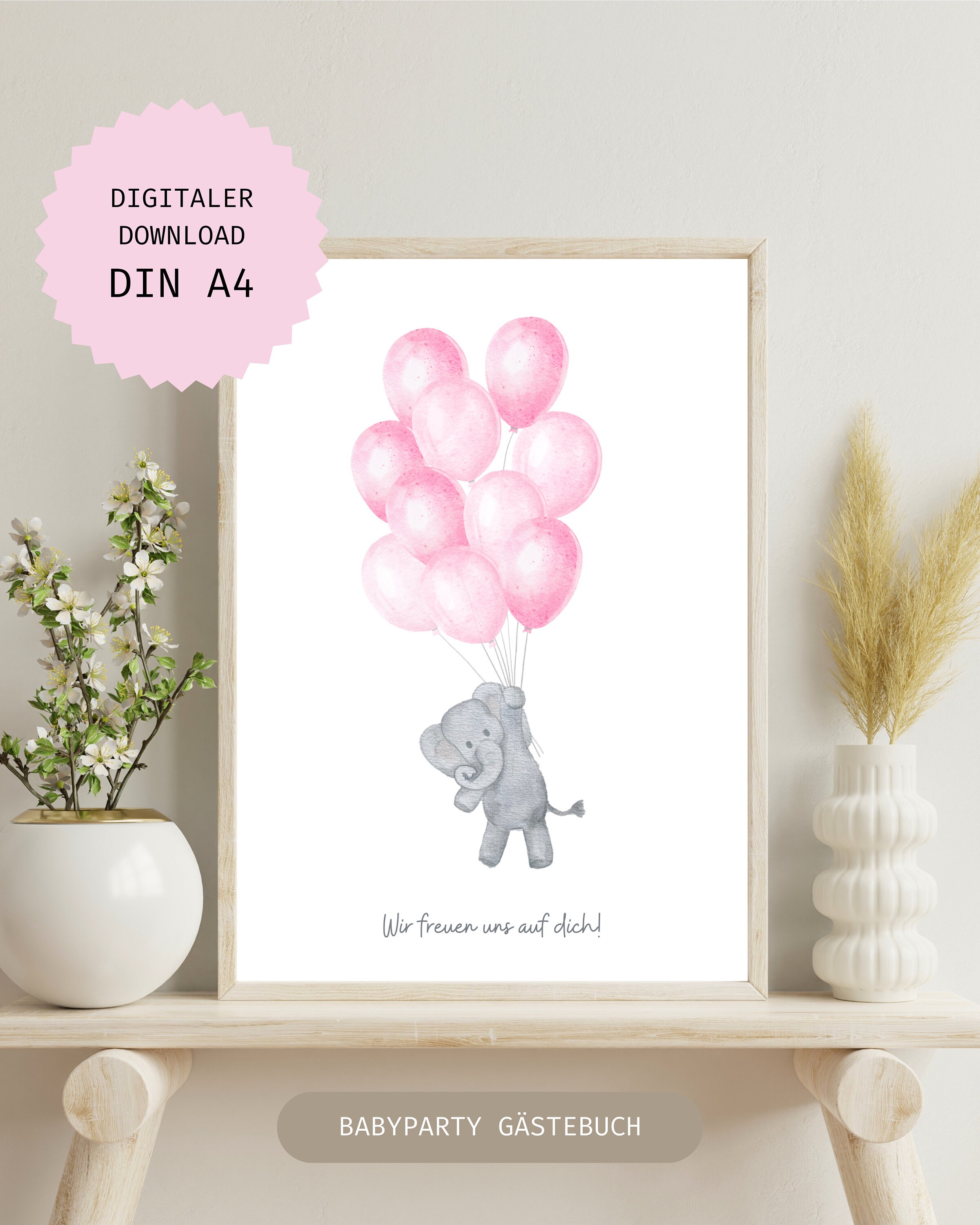 HOWAF Babyparty Gästebuch Mit Stift – 20x14 Cm, 64 Seiten, Für Wünsche & Ratschläge, Junge & Mädchen