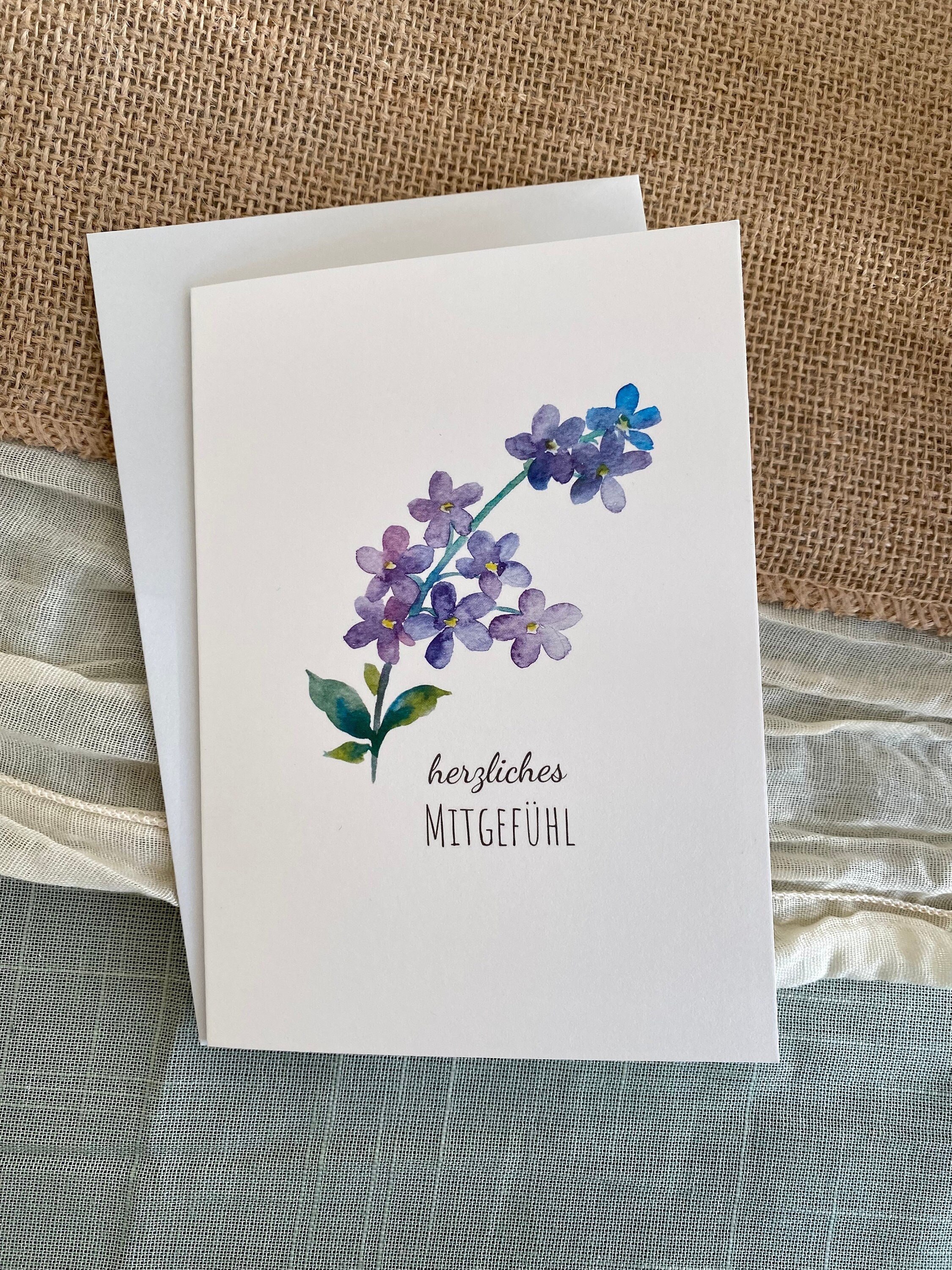 Dinala Trauergeschenk Set - Schlüsselanhänger Mit Trostkarte & Trockenblumen