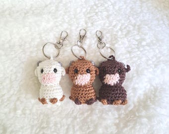 Crochet Cow Keychain Pattern PDF | Mini Amigurumi Cow Pattern | Beginner Crochet Tutorial | Cute Farm Animal Bag Charm | Instant Download