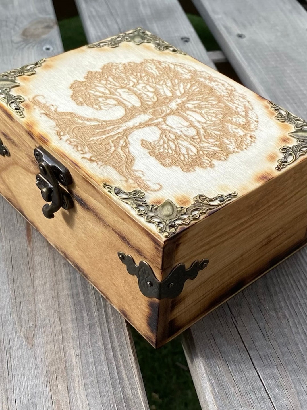 Caja de madera grabada personalizada Árbol de la Etsy España