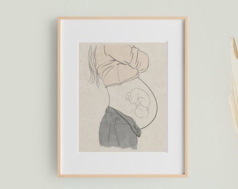 Dibujo embarazada - Etsy México