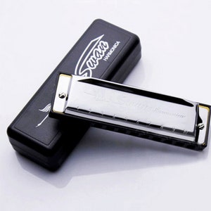 Swan Harmonica Key C Musical Instrument Stainless Steel