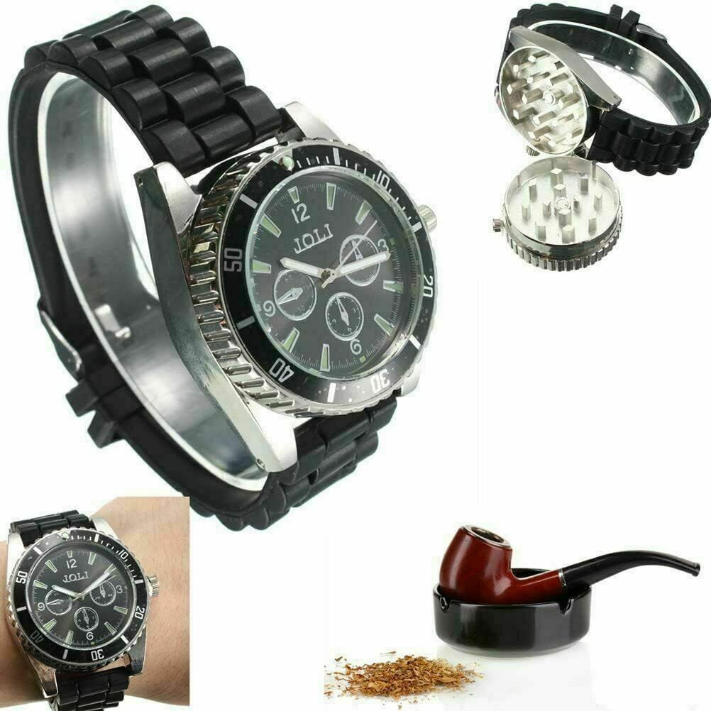 Grinder Watch Herb Grinder Wrist Watch Metal Herb Black Watch Etsy UK
