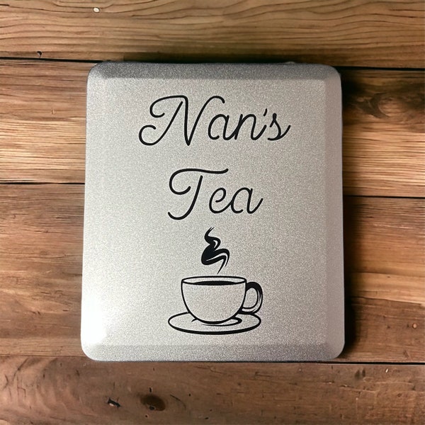 Personalised Tea Caddy Storage Tin | Gift For Tea Lovers | Birthday, anniversary, Christmas Gift Idea | custom kitchen storage |