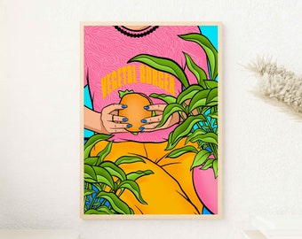 Poster Vegetal Burger | Digital illustration | Wall decoration | Print