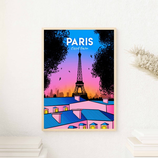 Poster Paris Eiffel Tower | Digital Illustration | Poster decoration | Print