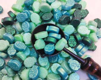 Cuentas de cera con forma de pez de Mint Current, 10 / 50 / 100 piezas de cera de sellado surtidas, cera brillante para sellos decorativos relucientes.