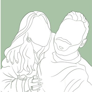 Portrait de couple / Portrait au trait / Art minimal
