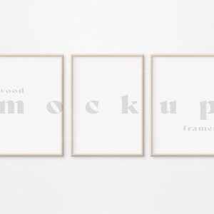 A4 / 5x7 houten frame mockup set van 3, minimalistische houten frame mockup, poster kunst mockup, eenvoudige verticale frame sjabloon PSD Smart Object mockup