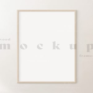 8 x 10 houten frame mockup, minimalistische houten frame mockup, poster mockup, eenvoudige verticale frame sjabloon, verticale frame PSD slimme object mockup