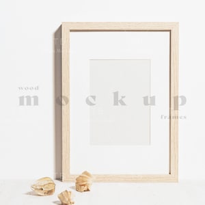 2x3 Vertical Wooden Frame Mockup, Simple Vertical Frame Template, Art Display, Minimalist Digital Mockup, 3x4 Frame Mockup PSD Smart Object