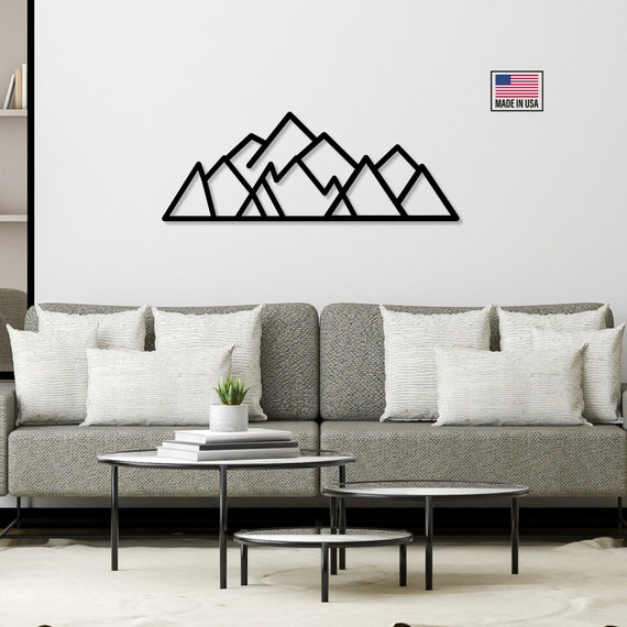 Bachelor Pad Wall Art Modern Mountain Wall Art Abstract Etsy