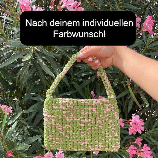 Häkeltasche RUBY *in deiner eigenen Farbkombi* • Crochet Bag • Handtasche handmade gehäkelt bicolor bunt Tasche Henkel