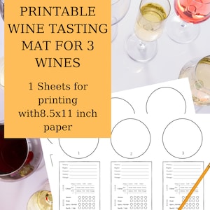 Wine Tasting Mat - Wine Rating Sheet - Wine Tasting - Wine Tasting Notes - Wine Tasting Party - Wine Rating - Printable - Instant Download