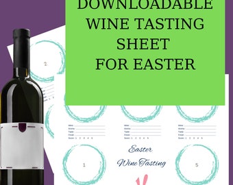 Wine Tasting Mat, Easter, Score Cards, Wine Score Cards, Printable, Wine Tasting Party, Tasting Party Cards, Wine Tasting Notes, Printable