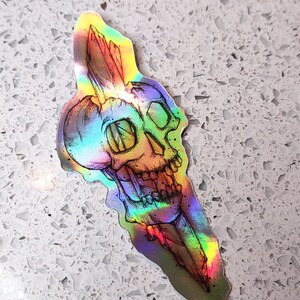 Crystal Skull Hologram Sticker