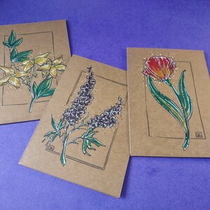 Florale Grußkarten - Blanko