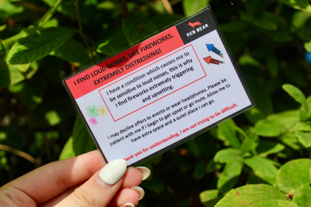 I Dislike Loud Noises, Like Fireworks Medical Card