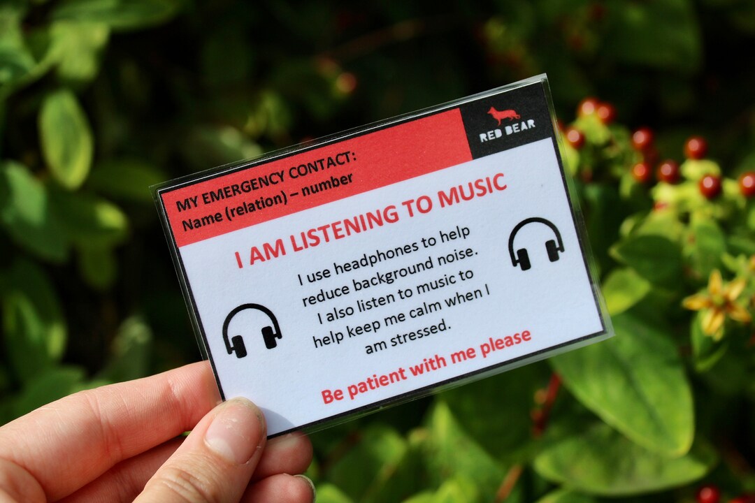 I Am Listening to Music Autism/headphone Nonverbal Communication Card