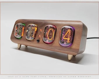 Retro Nixie Tube Digital Clock – Vintage Style Desk Clock, Steampunk Electronic Timepiece, Unique Gift
