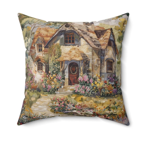 Tapestry Faux Design Cottagecore Pillow Cover Farmhouse Cushion Decor Forest Tapestry Sofa Pillow Vintage Forest Cottage Chic Pillow Cushion