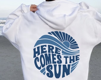 Voici le sweat à capuche Sun, le pull esthétique, le sweat-shirt Preppy, le sweat à capuche confortable de plage
