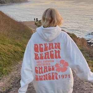 Ocean Beach, Aesthetic Sweatshirt,Trendy Hoodie, Oversized Hoodie, Words on Back Hoodie, Pinterest Hoody, Beach Hoodie, Vsco Hoodie