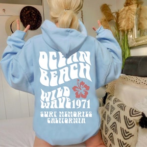 Aesthetic Ocean Hoodie, Trendy Sweatshirt, Oversized Hoodie, Words on Back Hoodie, Pinterest Hoodie, Vintage Hoodie