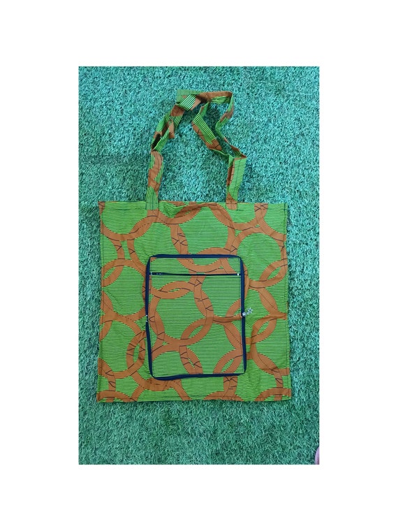 Foldable Bag/tote Bag with Front Pocket WAX Etsy