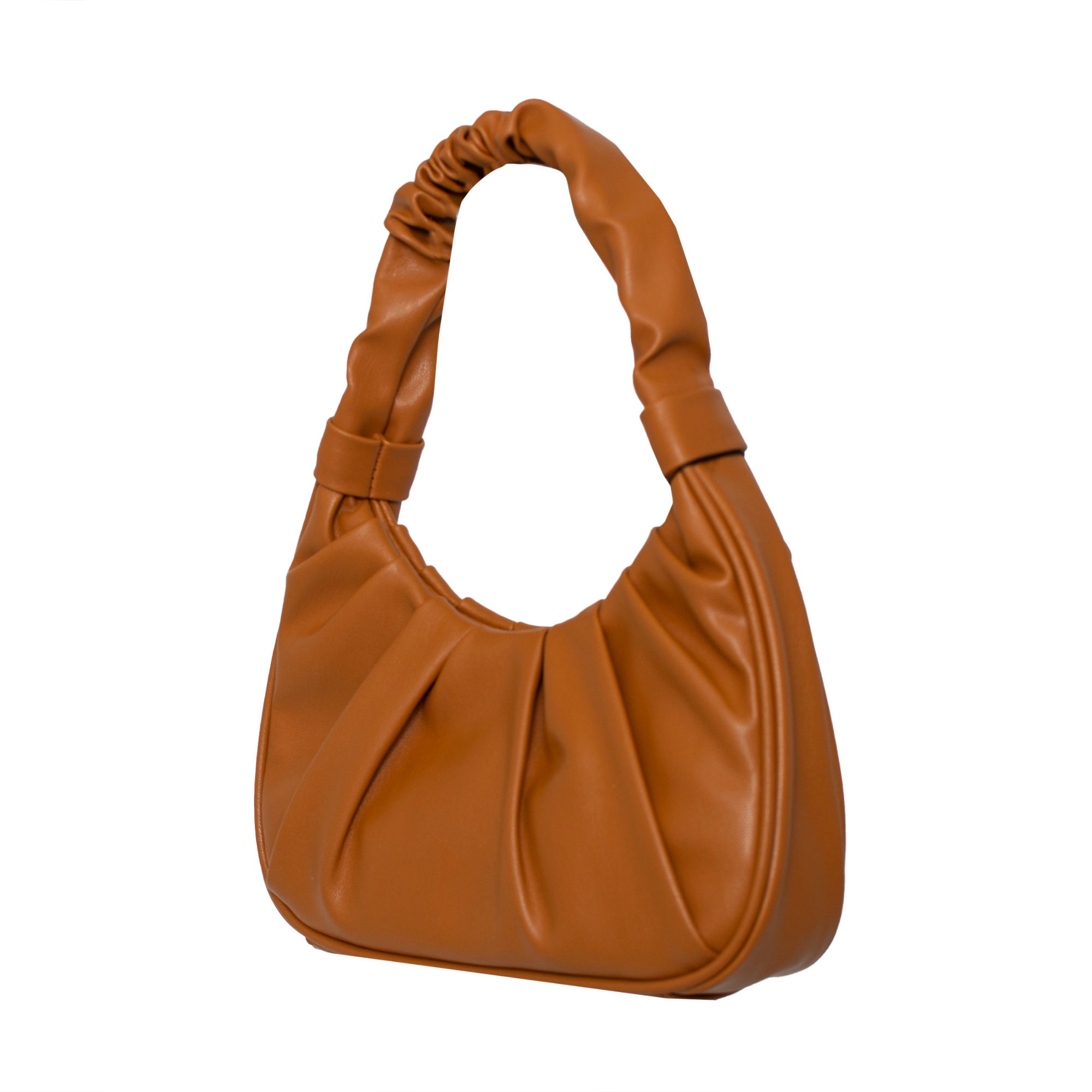 Bueno Collection Cognac Tan Brown Faux Leather Crossbody Hobo